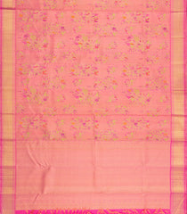 Pink Handloom Kanchipuram Silk Saree With Meena Floral Motifs-KA15809