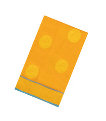 Mustard Handloom Silk Cotton Saree With Buttas & Contrast Border-SC4721