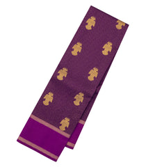 Purple Handloom Kanchipuram Silk Saree With Stripes & Buttas-KA14723