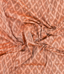 Light Peach Handwoven Orissa Cotton Saree With Tie & Dye Motifs-OR0927