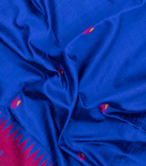 Blue Woven Dupion Silk Saree With Buttas & Contrast Border-DS0628