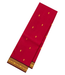 Crimson Handloom Kanchipuram Silk Saree With Zari Buttas -KA14028