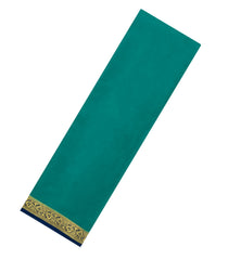 Cyan Woven Mysore Silk Saree With Contrast Zari Border-MS3323