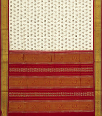 Off White Handloom Silk Cotton Saree With Printed Floral Motifs-SC3932