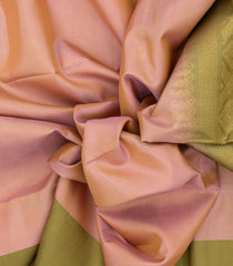 Dusty Peach Handloom Soft Silk Saree With Buttas & Contrast Border-SO4432