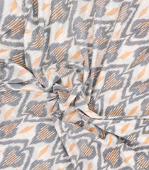 Off White Handwoven Orissa Cotton Saree With Tie & Dye Motifs-OR0926