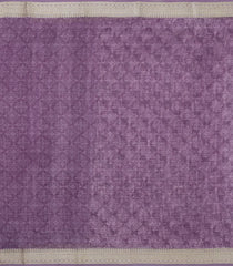 Lilac Printed Chanderi Cotton Saree With Floral Motifs-CC1440