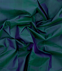 Teal Handloom Kanchipuram Silk Saree With Contrast Zari Border-KA16786