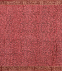 Blue Printed Chanderi Cotton Saree With Zari Border-CC1570