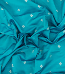 Turquoise Woven Blended Aura Saree With Zari Buttas & Zari Border-BL5804