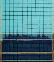 Turquoise Woven Kadappa Cotton Saree With Checks-KN0744