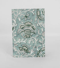 Shaodw Green 9 X 6 Inch Bagru Dabu Block Printed 96 Page Handmade Notebook-ACS1009