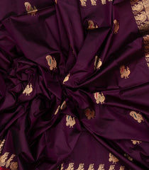 Maroon Handloom Banarasi Silk Saree With Annam Buttas-BE1462