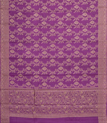 Purple Woven Tussar Silk Saree With Floral Motifs-TU3419