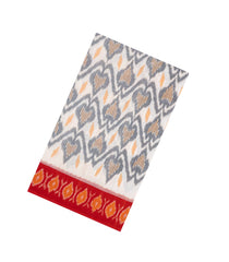 Off White Handwoven Orissa Cotton Saree With Tie & Dye Motifs-OR0926