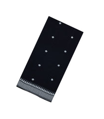 Black Handloom Bengal Cotton Saree With Diamond Buttas-BG1602