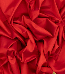 Red Handloom Silk Cotton Saree With Zari Border & Contrast Pallu-SC3729