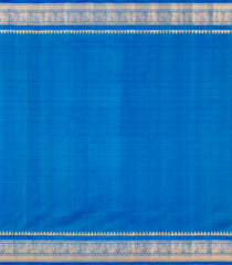 Aquamarine Handloom Gadwal Silk Saree With Buttas & Contrast Border -GA0453