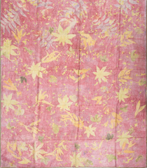 Baby Pink Handloom Tussar Silk Saree With Eco Printed Motifs-TU2849