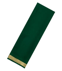 Dark Green Woven Mysore Silk Saree With Zari Border-MS3418