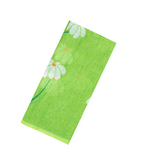 Light Green Printed Synthetic Linen Saree With Floral Motifs-SY0048