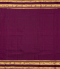 Red Handloom Kanchipuram Silk Saree With Stripes & Buttas-KA14354
