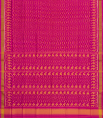 Pink Handloom Rajkot Patola Ikat Silk Saree With Tie & Dye Motifs-IK0511