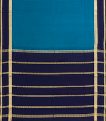 Cyan Woven Mysore Silk Saree With Contrast Border-MS3647
