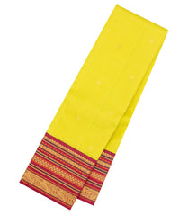 Neon Green Handloom Korvai Kanchipuram Silk Saree With Buttas-KA15411