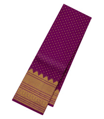 Dark Purple Handloom Kanchipuram Silk Saree With Tree Motifs-KA14871