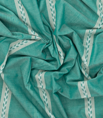 Aquamarine Handloom Bengal Cotton Saree With Stripes-BG1660