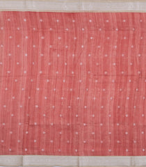 Peach Printed Tussar Silk Saree With Floral Motifs-TU3638