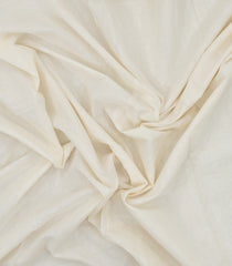 Off White Handloom Kerala Cotton Saree With Zari Border-KEC1063