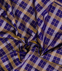 Purple Handloom Silk Cotton Saree With Zari Checks-SC4270