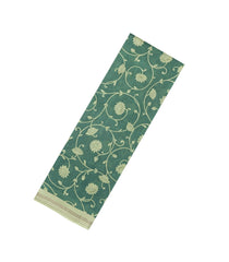 Green Printed Chanderi Cotton Saree With Floral Motifs-CC1713