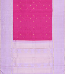 Hot Pink Handloom Korvai Kanchipuram Silk Saree With Buttas-KA15861