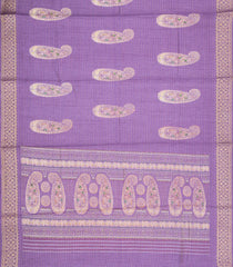 Lavender Printed Synthetic Dola Silk Saree With Zari Stripes & Border-SY0398