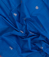 Blue Woven Chettinad Cotton Saree With Buttas-CN1890