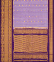 Lavender Handloom Gadwal Silk Saree With Zari Checks & Buttas-GA0307