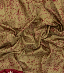 Beige Printed Synthetic Dupion Saree With Contrast Border-SY0275