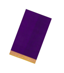 Purple Handloom Silk Cotton Saree With Contrast Border-SC4603