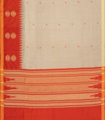 Taupe Woven Dupion Silk Saree With Buttas & Contrast Border-DS0621