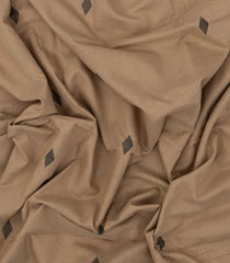 Beige Handwoven Bengal Cotton Saree With Diamond Buttas-BG1522