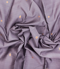 Grey Handloom Kanchipuram Silk Saree With Meena Buttas-KA15657