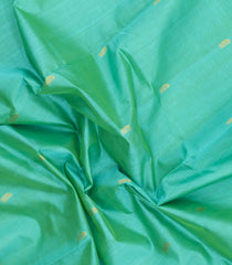 Aquamarine Handloom Silk Cotton Saree With Zari Buttas & Contrast Border-SC4664