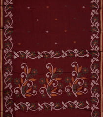 Maroon Printed Blended Erode Cotton Saree With Zari Border-SY0455