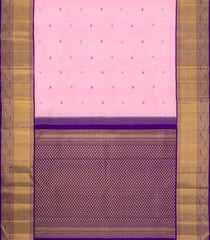 Pink Handloom Korvai Kanchipuram Silk Saree With Meena Buttas-KA16693