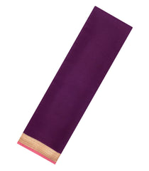 Dark Magenta Woven Mysore Silk Saree With Contrast Border-MS3653