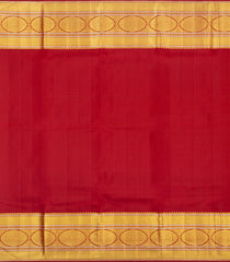 Yellow Handloom Korvai Kanchipuram Silk Saree With Crimson Border-KA16811