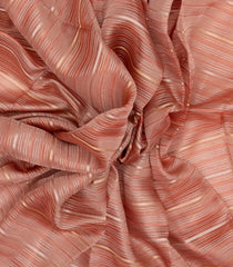 Peach Handloom Banarasi Organza Silk Saree With Stripes-BE1639